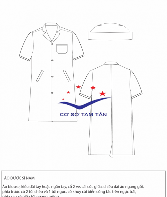 Áo dược sĩ nam (Tay Ngắn)