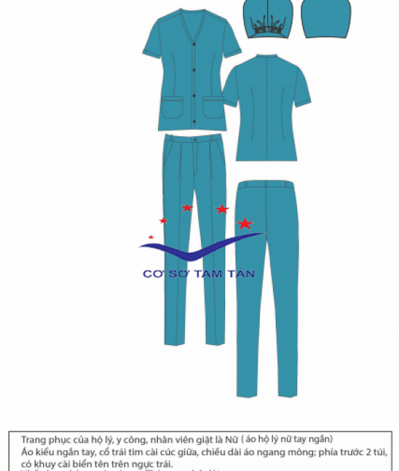 Trang phục của hộ lý, y công, nhân viên giặt là 